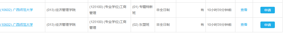 廣西師范大學MBA接受調劑